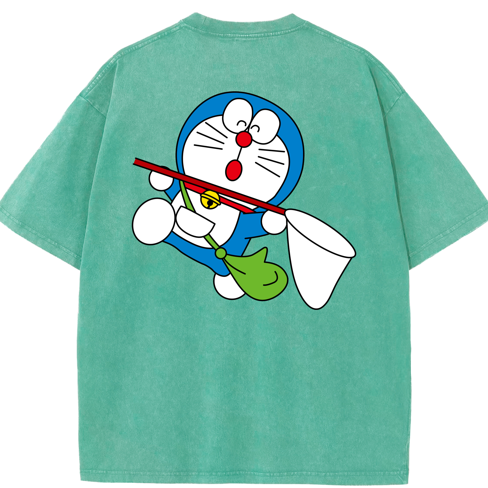 （画像用） ドラえもん Doraemon 綿100% ヴィンテージ風 半袖Tシャツ（背面プリント）
